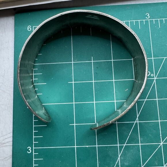 Vintage Lotus Flower Cuff Bracelet Silver Tone - Picture 3 of 9